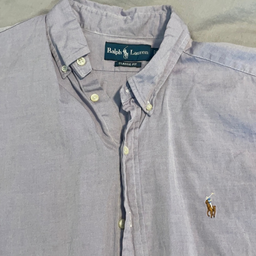 Men’s long sleeve lavender polo dress shirt - Picture 1 of 4